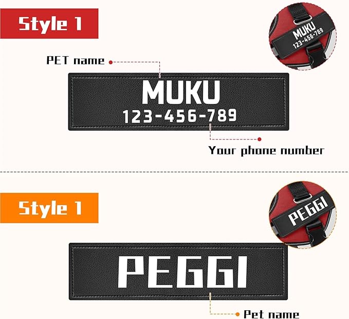 MUMUPET Custom Dog Harness Vest with 2 Personalized Name & Phone Patches, No Pull Reflective Adjustable with Handle, Soft Breathable Padding for Medium Dogs (Red, M)