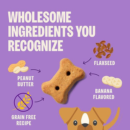 Wellness Old Mother Hubbard Classic Grain Free P-Nuttier'n Nanners Dog Biscuits, Natural Training Treats, Peanut Butter and Banana Flavor, Mini Size. 16 oz Bag