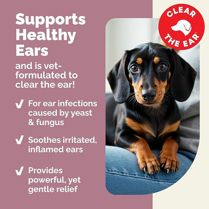 Vetnique Oticbliss Cat & Dog Ear Infection Treatment | Dog Ear Allergy Relief Drops, MicroSilver Yeast Infection Treatment for Dogs, Hydrocortisone for Itching, Redness Swelling (Ear Infection Drops)