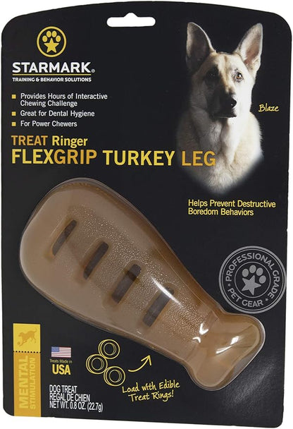 Starmark Treat Ringer Flex Grip Turkey Leg, Brown (SMFEL), 1 Count ( Pack of 1)