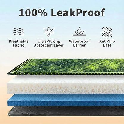 Washable Training Pads for Dog Pee Pads for Dogs - Reusable & Super Absorbent Puppy Pads Pet Potty Crates Dog Supplies Puppy Essentials Green/Multi 24" x 36", 2 Pack
