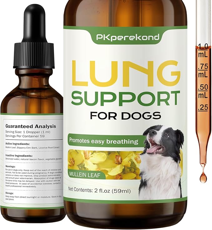 Lung Support for Dogs - Cough & Respiratory Health Support for Breathing - Immune Support, Easy Breathing, Natural Supplement for Dog Coughing, Wheezing - Promotes Lung Health