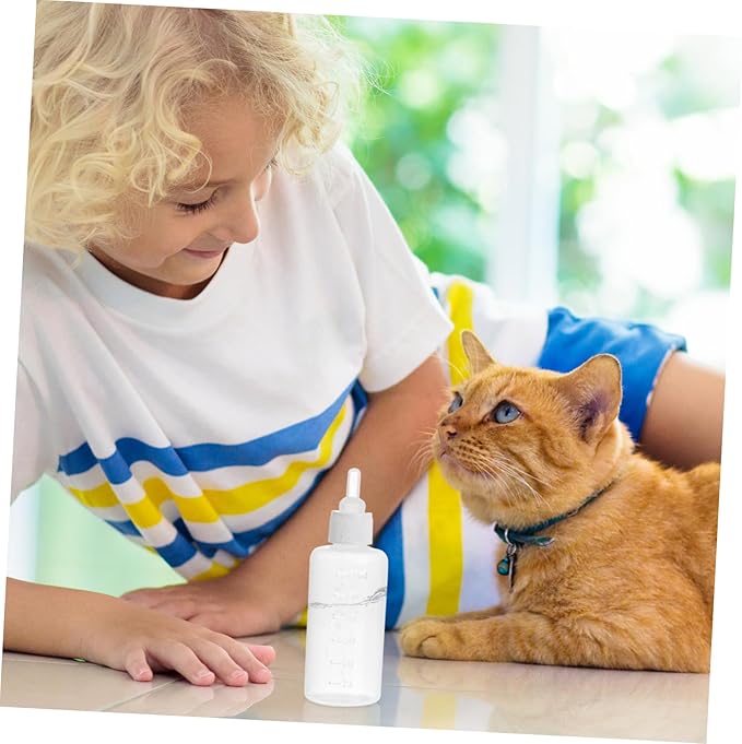 WOONEKY 2sets Pet Nursing Bottle Set for Cats and Dogs Milk Feeder for Puppies and Kittens Easy to Use Safe for Pets Portable Design for Travel