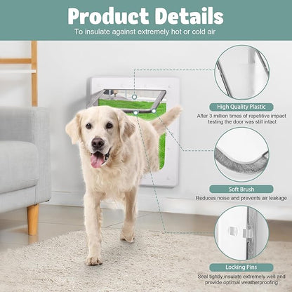 Large Dog Door, Weatherproof Pet Doors for Petite to XXXL Sized Dogs or Other Pets, Upgraded and Thickened, 11" x 16" Opening Flap Size, Easy Installation