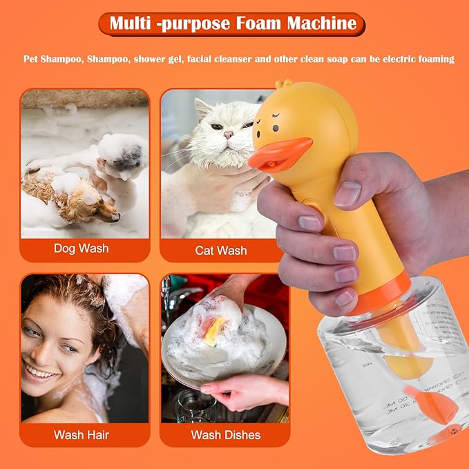 Katoggy Electric Foaming Shampoo Dispenser for Dog and Cat Bathing, Rechargeable Soap Dispenser for Pet Bathing, Bathroom, Kitchen Sink, Toilet Cleaning