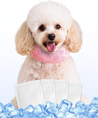 Hosiwei Dog Cooling Collar with Ice Packs - Adjustable Pet Cooling Bandana for Summer, Reusable & Freezable Neck Wrap Scarf for Dogs - Hot Weather Chill Out Accessory