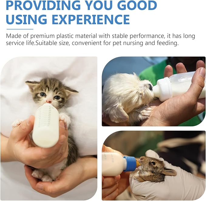 TOYANDONA 3Pcs Cat Nursing Bottles for Kittens Dog Milk Feeding Bottles Leak Design Easy to Use for Pet Feeding for Newborns and Puppies
