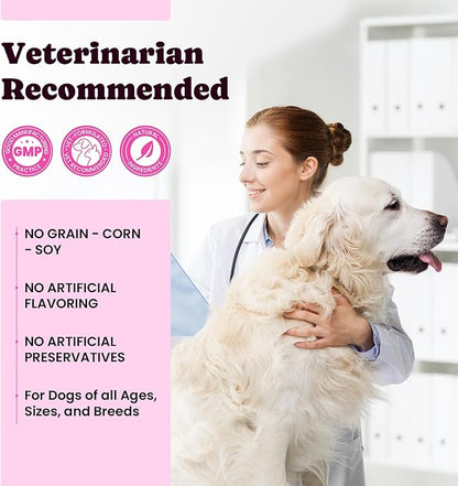 Premium Collagen for Dogs & Cats – 5 Types of Grass-Fed Collagen (I, II, III, V & X), Fast Allergy & Itch Relief Dog Colágeno with MSM, Biotin & Hyaluronic Acid – Supports Healthy Skin & Joints –120ml