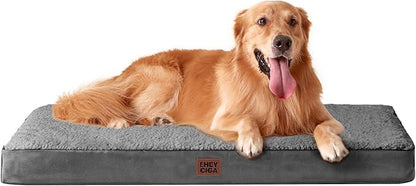 EHEYCIGA Orthopedic Medium XL XXL Dog Beds for Medium Large Extra Large Dogs with Removable Washable Cover for Crate,Grey, 36 * 27 * 3.5 inches