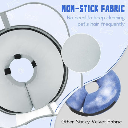 Elevated Inflatable Dog Cone Collar Alternative After Surgery, Dog Donut Collar, Soft Pet Cone to Stop Licking for Small Medium Large Dogs