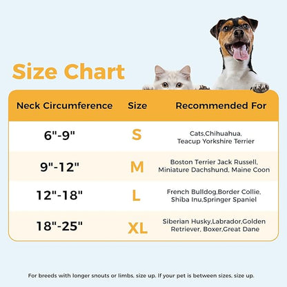 Inflatable Dog Cone for Medium Dog Designed for Comfortable Post-Surgical Recovery Ultra-Soft Comfort Unblocked View No Disruption to Dog's Daily Life