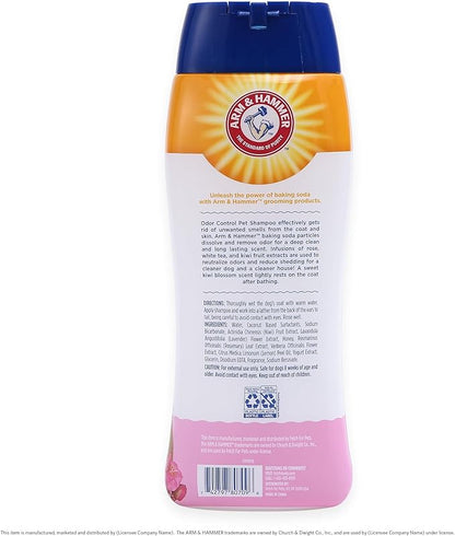 Arm & Hammer Deodorizing Dog Shampoo with Baking Soda for Odor Control, Tearless Moisturizing Formula for Sensitive Skin, Fresh Kiwi Blossom Scent, Safe for Dogs and Puppies, 20 Fl Oz - 2 Pack