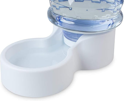 PetFusion H2O Gravity Pet Water Dispenser. Durable 2.5 Gallon Waterer Feeder. Automatic Station for Cats & Small, Medium, Large Dogs, Transparent