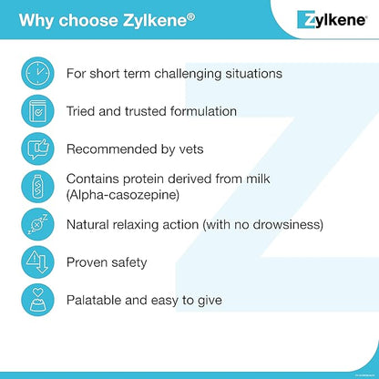 Vetoquinol Zylkene Calming Support Supplement for Small Dogs and Cats, Helps Promote Relaxation and Reduce External Stress Factors, Daily Behavioral Support and Anxiety Relief for Dogs and Cats, 75mg