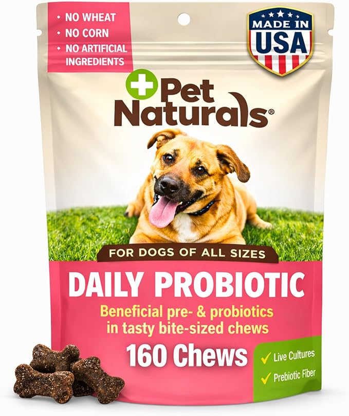 Pet Naturals Daily Probiotic Soft Chews for Dogs, Digestive and Immune Support Supplement, 1 Billion CFU Per Chew, Duck, 160 Count