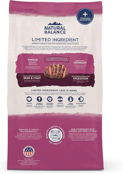 Natural Balance Limited Ingredient Adult Grain-Free Dry Dog Food, Reserve Sweet Potato & Venison Recipe, 22 Pound (Pack of 1)