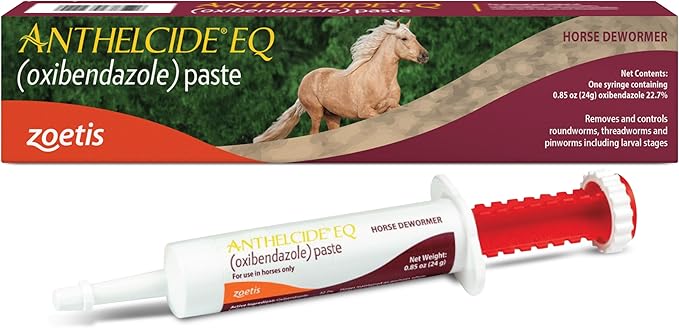 Anthelcide EQ Paste (oxibendazole) Dewormer for Horses, Broad-Spectrum Parasite Treatment, 0.85 oz Syringe