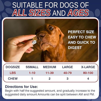 Allergy Relief Chews for Dogs 200 Treats Dog Seasonal Allergy and Immune Bites Dog Itching Skin Anti Itch Licking Paws Treatment Itchy Skin Relief Allergies Support Probiotic Chew Supplement for Dogs