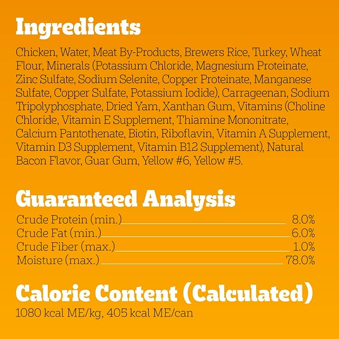 Pedigree Chopped Ground Dinner Adult Soft Wet Dog Food Turkey & Bacon Dinner, Canned Dog Food, 13.2 oz. Cans, 12 Count