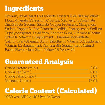 Pedigree Chopped Ground Dinner Adult Soft Wet Dog Food Turkey & Bacon Dinner, Canned Dog Food, 13.2 oz. Cans, 12 Count