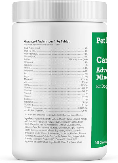 Pet MD - Canine Tabs Plus 365 Count - Advanced Multivitamins for Dogs - Natural Daily Vitamin and Mineral Nutritional Supplement - Liver Flavored Chewable Tablets