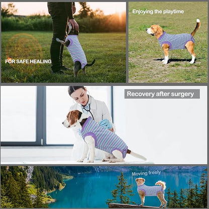 Recovery Suit for Dogs,Dog Cone Alternative Zipper Surgery Suit Female Spay,Soft Dog Surgery Suit for Anti Licking,Breathable Surgical Suit for Dogs Female Spay