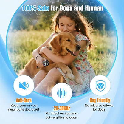 Dog Bark Deterrent Devices, 3X Anti Barking Device for Dogs Ultrasonic Dog Training, Up to 50FT Bark Control Barking Silencer, Correct Bad Behavior Indoor Outdoor Portable Dog Barking Stopper (Grey)