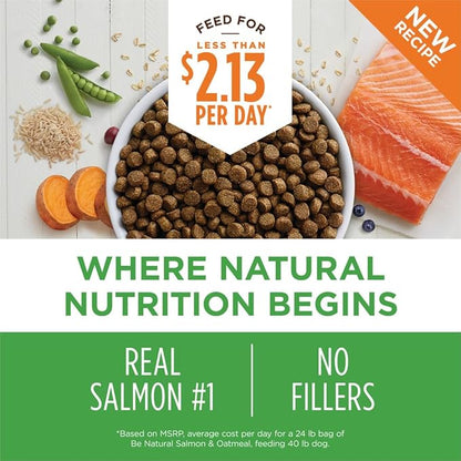 Instinct Be Natural, Natural Dry Dog Food, Raw Coated Kibble - Real Salmon & Brown Rice, 24 lb. Bag