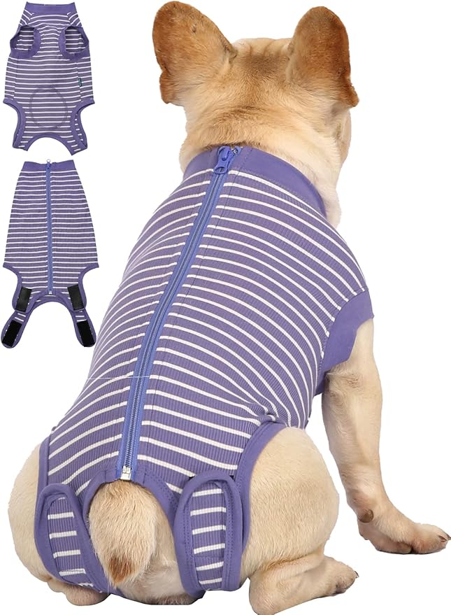 Dog Surgery Recovery Suit - After Spay, Abdominal Wounds Post Surgical Recovery, Anti Licking Breathable Dog Onesies for Small, Medium & Large Pet, Alternative Bandages Cone E-Collar