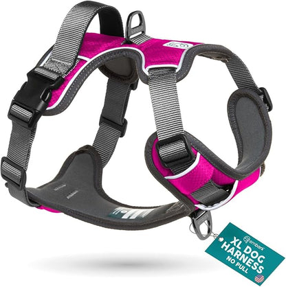 Embark Adventure XL Dog Harness – No-Pull, Reflective Trim, Military-Grade Nylon, Dual Leash Clips, Gel-Lined Handle for Extra Large Dogs