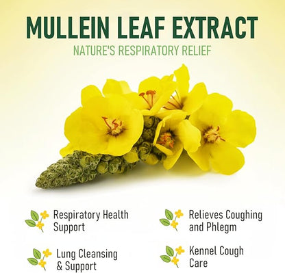 Pet Mullein Lung & Cough Drops for Dogs & Cats, Cough, Hoarseness, Easy Breathing, Lung Cleanse and Support, Better Lungs, Soothes Throat Discomfort - ﻿100% Natural and Efficient ﻿ ﻿ ﻿