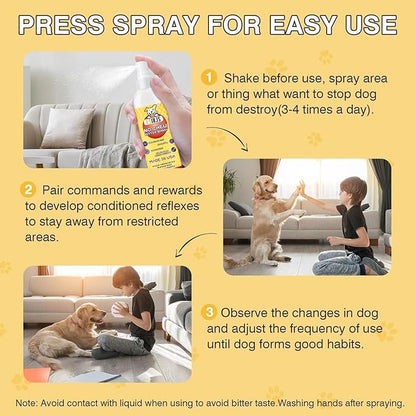 10.14 Fl Oz Stop Dogs Cat from Chewing Furniture Spray Anti Licking for Dog Cat Yuck Bitter Spray Deterrent for Gentle on Skin Alcohol Free
