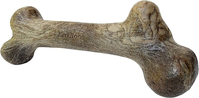 Pet Qwerks Dinosaur BarkBone - Nylon Dog Bone for Aggressive Chewers - Bacon Flavor - 9.75"