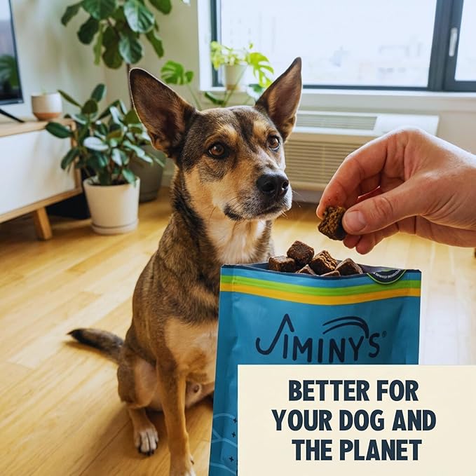 Jiminy's Chewy Training Treats for Dogs, Low Calorie, Hypoallergenic Insect Protein, Made in USA, 6oz, Peanut Butter & Cranberry (Pack of 1)