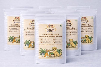 Goat Milk with Colostrum Powder for Dogs & Cats, 10 Pack (10 × 500 g / 17.6 oz Each) | 92% Goat Milk + 8% Bovine Colostrum | Highly Digestible Pet Milk Supplement | No Added Sugar