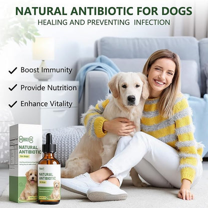 Natural Antibiotic for Dogs – Chicken Flavor 2oz | Supports Relieve Skin Allergy itching and Yeast infections, Urinary Tract Health, Wound Healing & Dental Care |Dog Supplements, Safe for All Ages