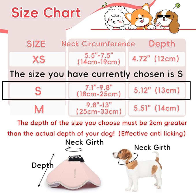 Soft Dog Cone Collar Alternative for Small Dogs(Adult Yorkshire Adult Chihuahua), Adjustable Protective Dog Head Recovery Cone, Elizabethan Comfortable Neck Pillow Cone After Surgery Anti Licking