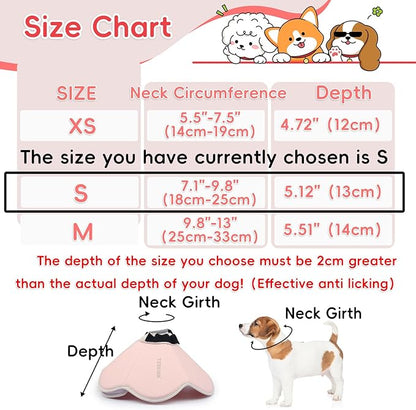 Soft Dog Cone Collar Alternative for Small Dogs(Adult Yorkshire Adult Chihuahua), Adjustable Protective Dog Head Recovery Cone, Elizabethan Comfortable Neck Pillow Cone After Surgery Anti Licking