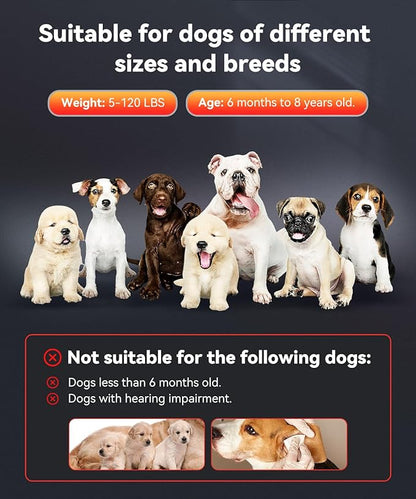 Dog Bark Deterrent Device, 3X Ultrasonic Anti Barking Device for Dogs, 6 Modes 23FT Range Bark Control, Stop Barking Neighbors Dog, Safe & Humane Rechargeable Behavior Correction Devices - Black