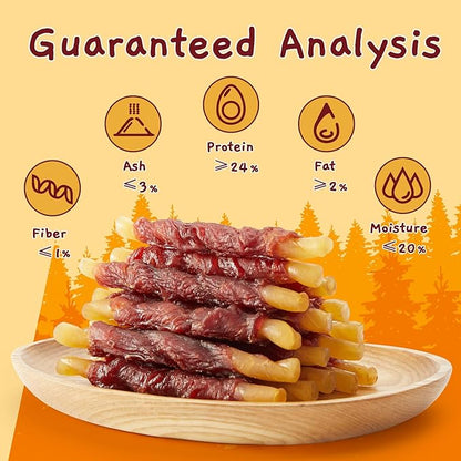 Jungle Calling Duck Wrapped Cod Sticks Dog Treats, Rawhide Free Training Rewards Snacks for Dogs, Natural Chewy Sticks Treats, 10.6oz (Pack of 2)