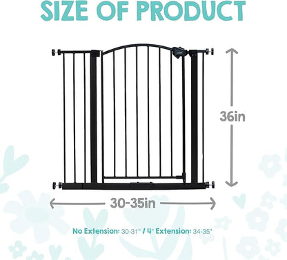 Regalo 36" Extra Tall Home Accent Arch Baby Gate for Doorways & Bottom of Stairs, Pressure Mount for Babies, Toddlers & Pets, Ages 6-24 Months, Tested & Safe, White