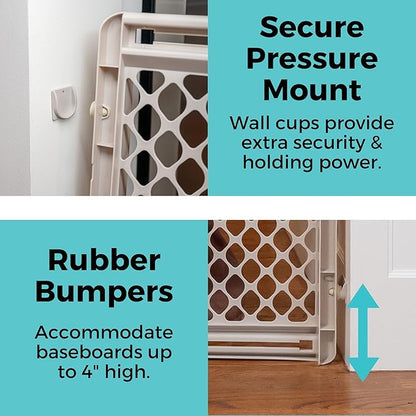 Toddleroo by North States - Supergate Ergo Baby Gate: Plastic Baby Gate for Stairs & Doorways - Adjustable Indoor Safety Gate - Made in USA - 26 to 42 Inches Wide - 26 Inches Tall - Sand