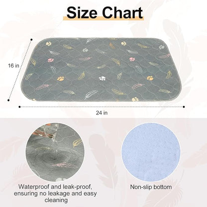 BEAUTYZOO Reusable Puppy Pads,Washable Pee Pads for Dogs,Non Slip Wee Wee Pad for Potty Training,Thick Heavy Absorbent Underpads for Playpen,Bed,Sofa,Crate,Whelping,Travel & Outdoor Spring, 16"x 24"