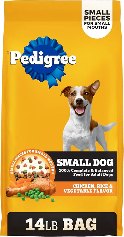 Pedigree Dry Dog Food for Adult Small Dogs, Roasted Chicken and Vegetable Flavor, 14 lb. Bag