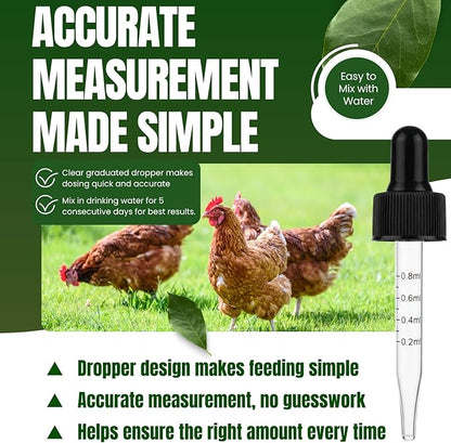Ivermect Chicken De-Wormer Liquid, Poultry Care for All Ages and Sizes, Natural Formula for Types of Worms, 50mL