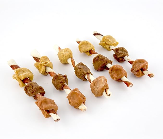 Good'N'Fun Triple Flavored Rawhide Kabobs for Dogs, 4-Ounce (Pack of 2)