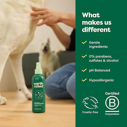 Earth Rated Dog Deodorizing Conditioner Spray, Conditioning & Odor-Eliminating Perfume for Dogs, for All Coat Types, Refreshing White Tea & Basil Scent, 8 oz (Pack of 2)