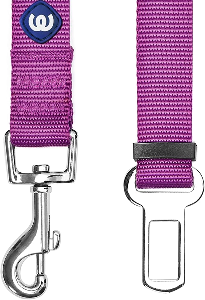 Blueberry Pet Dog Seatbelt for Car - Heavy Duty, Adjustable Fit, Violet, 16.5-25.5 Inch, Medium Dogs, Classic, Durable, Car Seatbelt Restraint