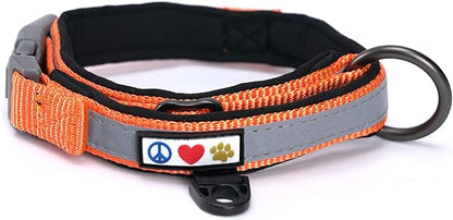 Pawtitas Lumberjack Padded Martingale Collar for Dogs | Soft Neoprene Dog Collar for Your pet's Comfort Made with Reflective Band for Maximum Visibility | Fits Small and Large Pets - XS Orange