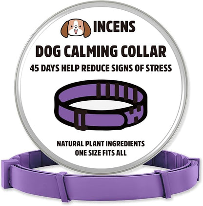 Calming Collar for Dogs, Designed to Alleviate Anxiety in Dogs, is Adjustable and Lasts for 45 Days. It is Suitable for Small and Large Dogs, and Comes in Purple - 1 Pcs